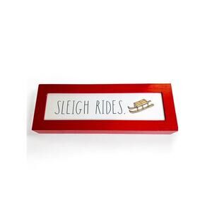 Rae Dunn by Design Styles Holiday Sign "Sleigh Rides" New